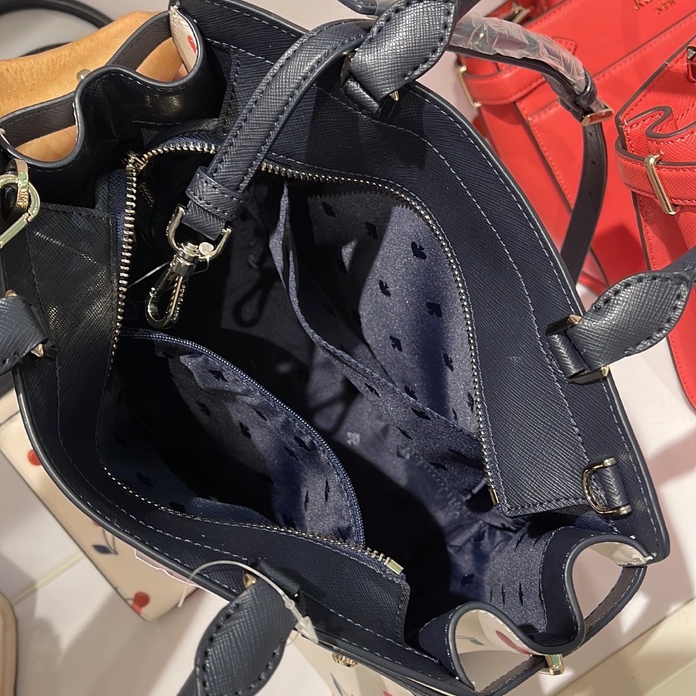 Kate Spade Staci Dancing Cherrie Medium Satchel Cream Multi - Picture 15 of 16